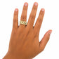Real 10K Yellow Gold Mens BOSS Ring Letter Bold Statement Pinky Style