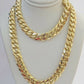 Real 10k Yellow Gold Chain 10mm Solid Miami Cuban Link Necklace 20 Inch Choker
