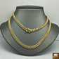 Real 14k Gold Miami Cuban link Chain 8mm 26" BOX LOCK 14kt Yellow Gold Necklace