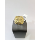 Real 10k Nugget Head Ring Yellow Gold Men 10Kt Genuine