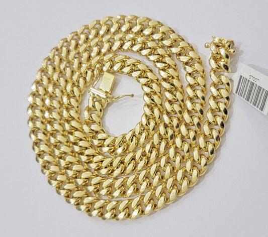 14k Yellow Gold Chain 18 Inch 8mm Miami Cuban Link Men Women Necklace REAL 14KT