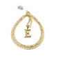 10k Gold Cuban Curb Chain Necklace E Initial Alphabet Pendant Charm 3mm Necklace