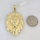 10k Lion Charm Pendant Charm Men's REAL 10Kt Lion Head Yellow Gold