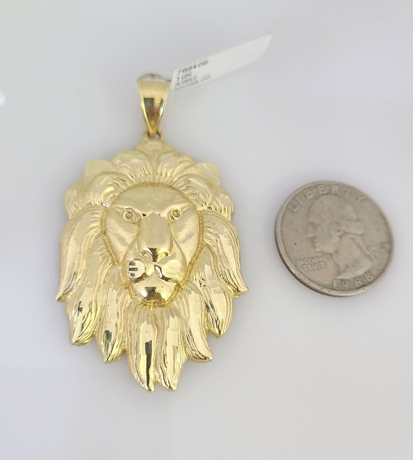 10k Lion Charm Pendant Charm Men's REAL 10Kt Lion Head Yellow Gold