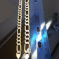 10k Yellow Gold Diamond Cuts Men's Cuban Figaro Link Bracelet, 8Inches, 9Inches