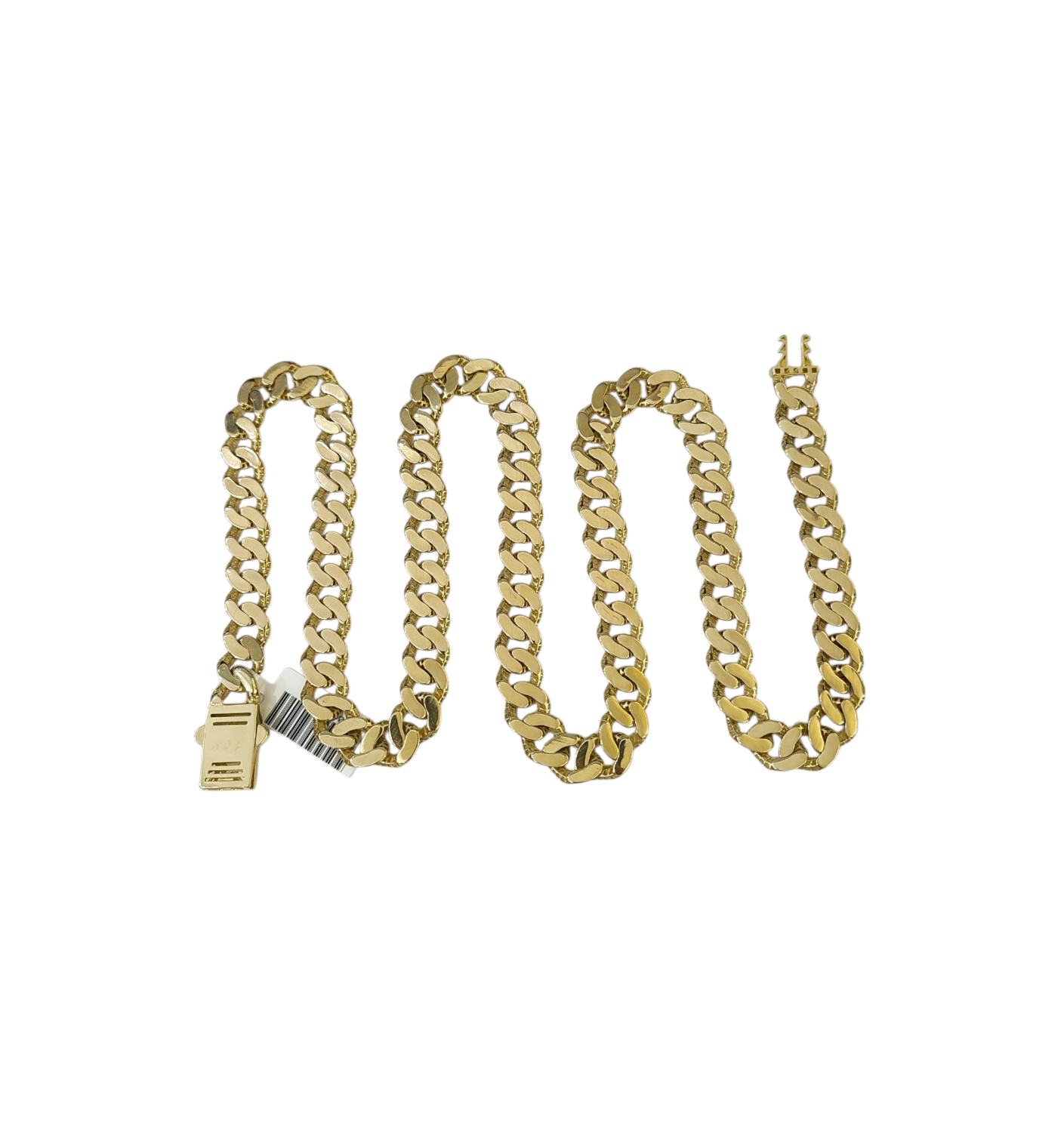 Real 10k Gold Chain 9mm Monaco Cuban Link Necklace 24'' Men's 10kt Yellow Gold