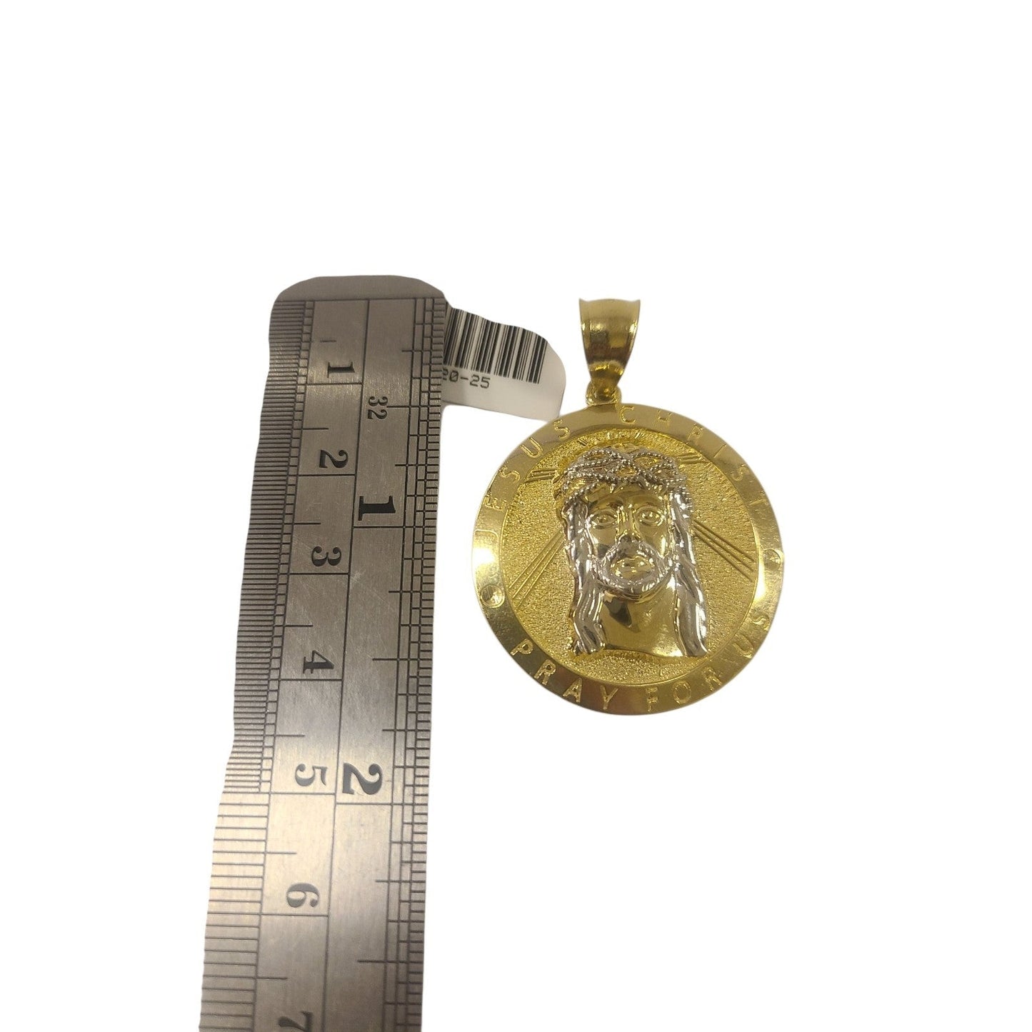 10K Jesus Christ Pendant Pray For Us Yellow Gold Charm 10kt Small Medium Big