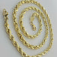 Real Solid 10k Rope Necklace 6mm Chain 18"-30" Inch 10kt Yellow Gold Diamond Cut