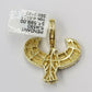 10k Yellow Gold Genuine Diamond American Eagle Charm Flying bird Pendant Real