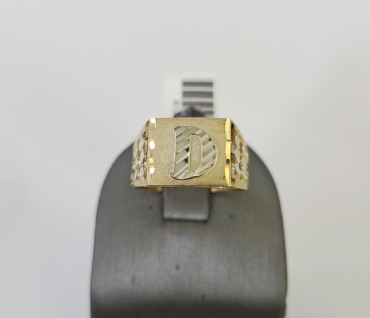 REAL Ring 10k Ring Alphabet D Initial Yellow Gold Genuine