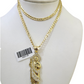 10k Gold Cuban Curb 3mm Chain Necklace Saint Jude Charm Pendant 18"-28" Set
