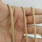 Solid 10k Yellow Gold Iced Chain 3.5mm 4mm 5m Diamond Cut Necklace 20" 24"