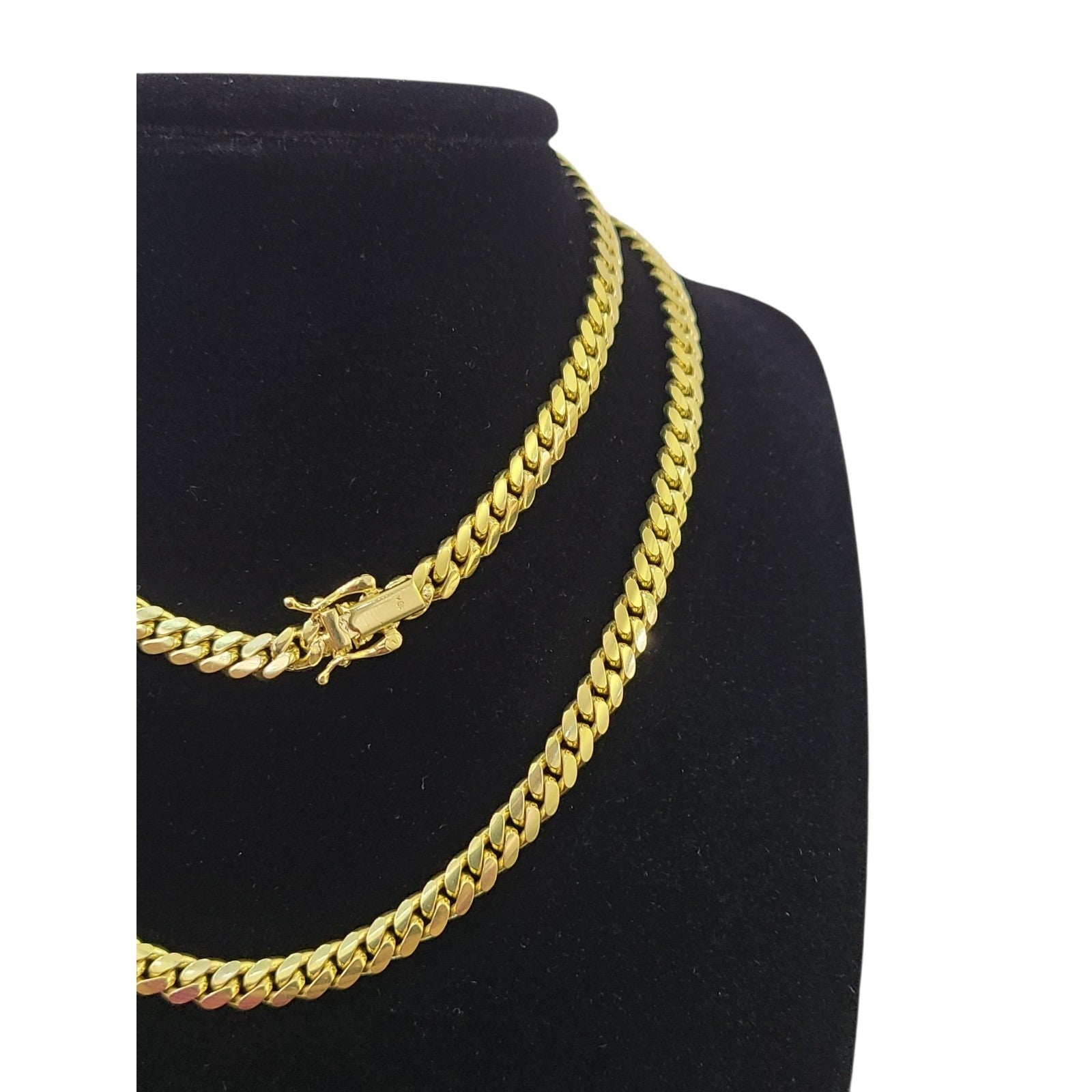10K SOLID Gold Miami Cuban Link Chain 5mm 24" Inch Men Women Real Necklace