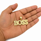 10K Yellow Gold BOSS Pendant Dollar Sign Letter Charm Hip Hop Style Men