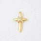 10K Yellow Gold Franco Chain Jesus CZ Stone Cross Pendant 1mm 16 18 20 22 Women