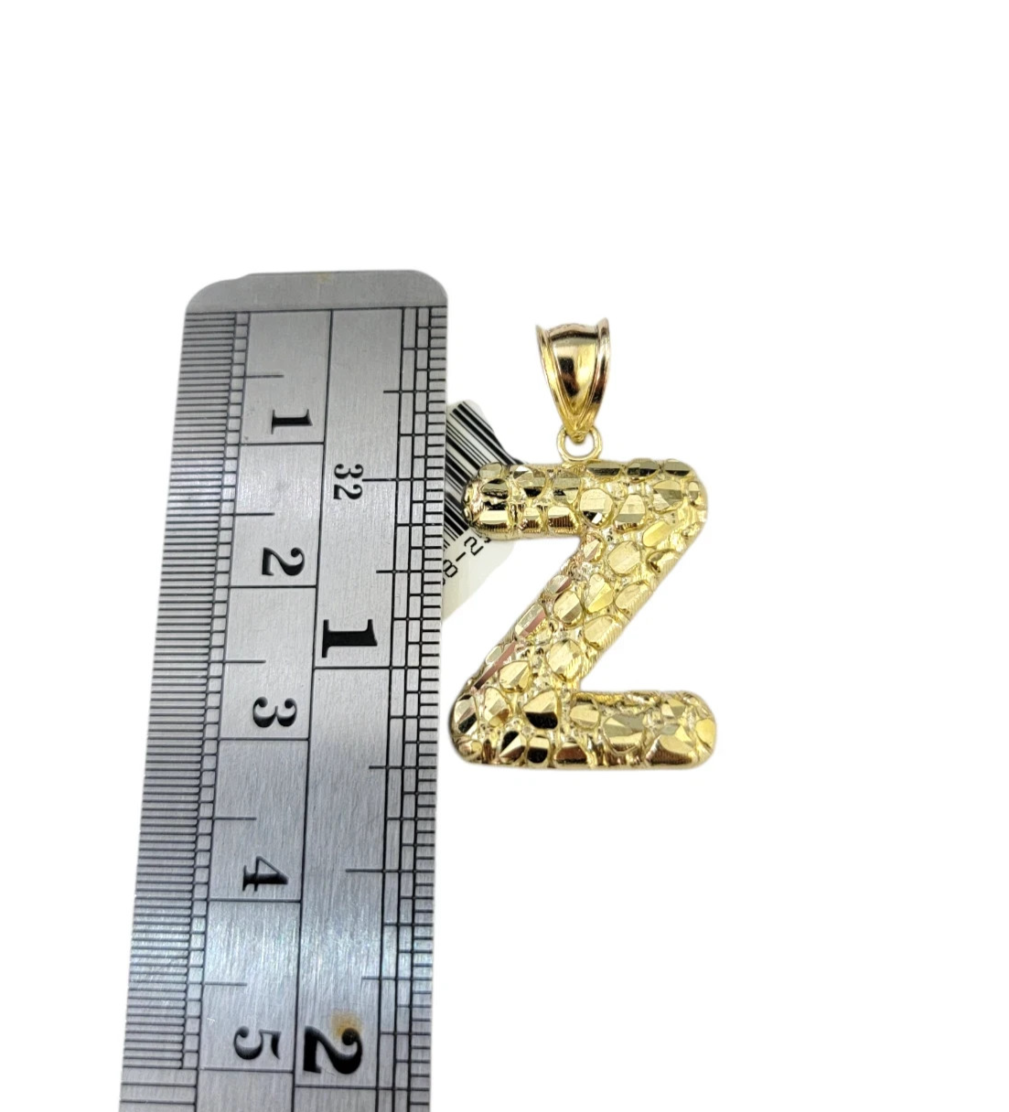 10k Gold Franco Chain Z Nugget Initial Charm Pendant Necklace SET 2.5mm 16"-26"