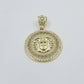 REAL 10k Yellow Gold Head Charm 1.75" Pendent 3mm Rope Chain 20 22 24
