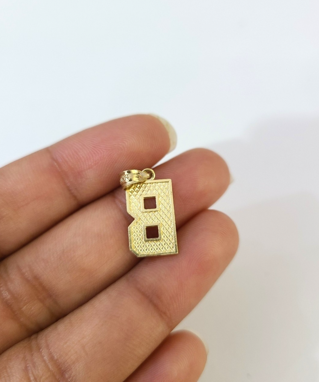 10K Yellow Gold B Initial Charm Pendant Alphabet Real 10kt Men Women