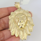 10k Lion Charm Pendant Charm Men's REAL 10Kt Lion Head Yellow Gold