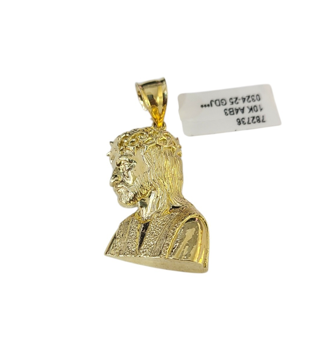 Real 10k Charm Pendant Christ Head Yellow Gold 10KT