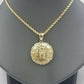 10k Yellow Gold Virgin Marry, Jesus Head Charm two tone Diamond Cut Pendant Real