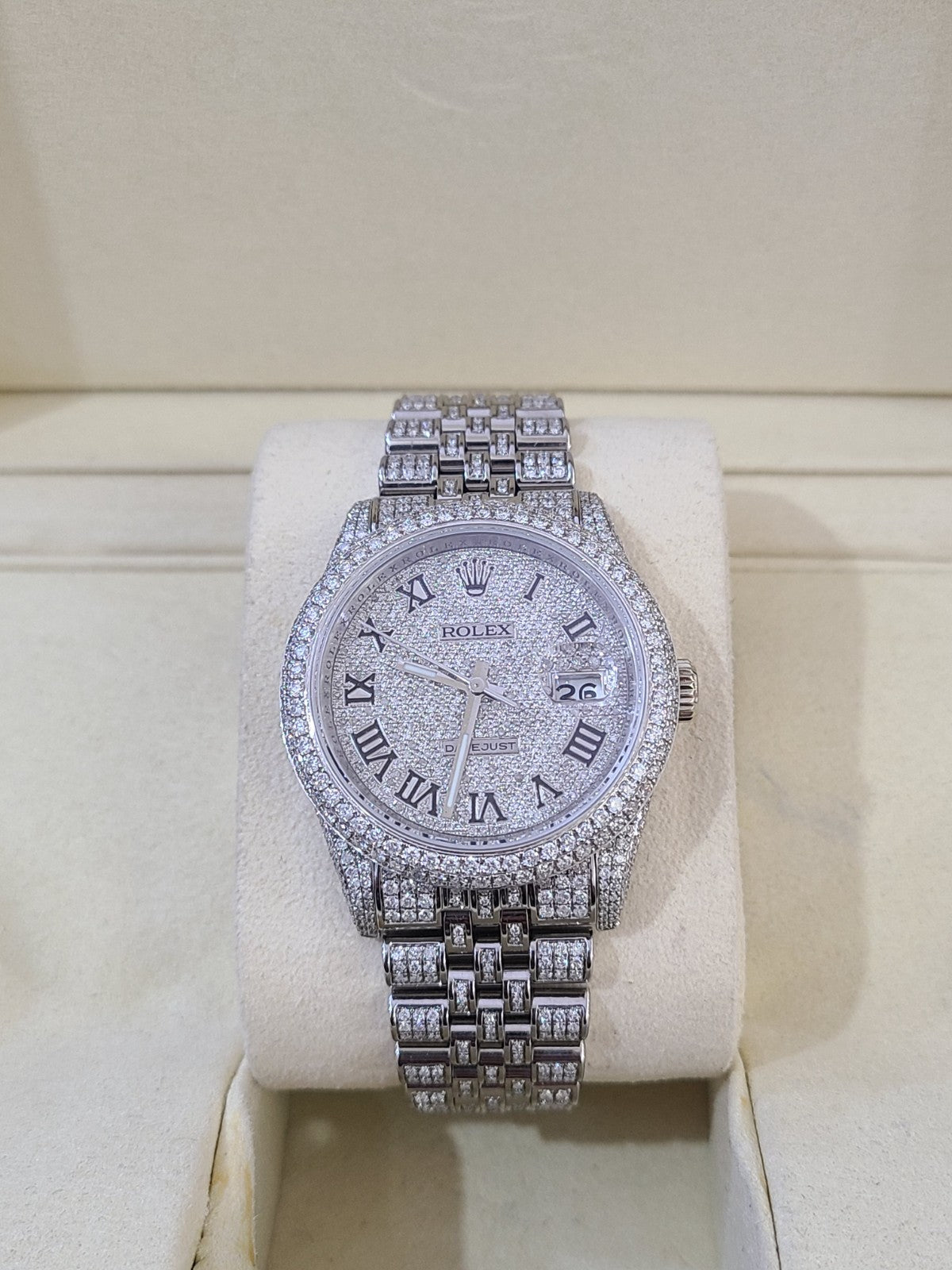 ROLEX Datejust Natural Diamond Iced Out 36mm Watch