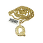 Real Gold 10k Chain Miami Cuban Link 2.5mm Q Initial Charm Necklace Pendant SET