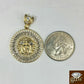 10k Yellow Gold Men Pendant  head Charm 3 -2 Inch REAL Round