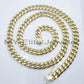 10mm 14k Yellow Gold Chain Necklace Miami Cuban Link Men Real 14kt Gold 28 Inch