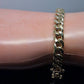 10k Gold Bracelet Men Real Gold Miami Cuban Link Bracelet 7mm 9" inch Box Lock