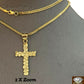 10k Gold Cross Charm Pendant with Franco Chain in 20,22,24,26 Inch Real10k Gold