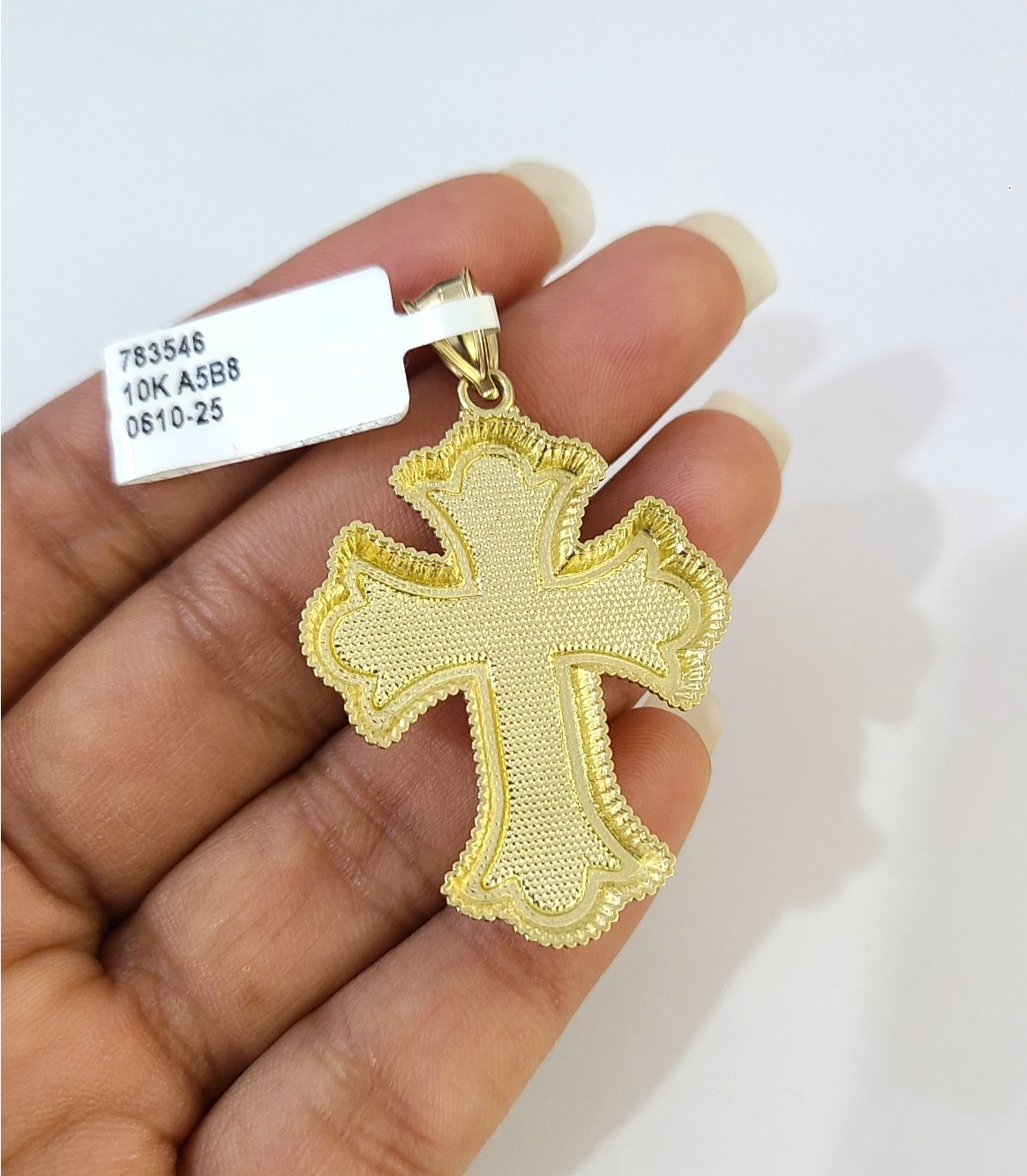 Real 10k Charm Pendant Christ Cross Crucifix Yellow Gold 10KT