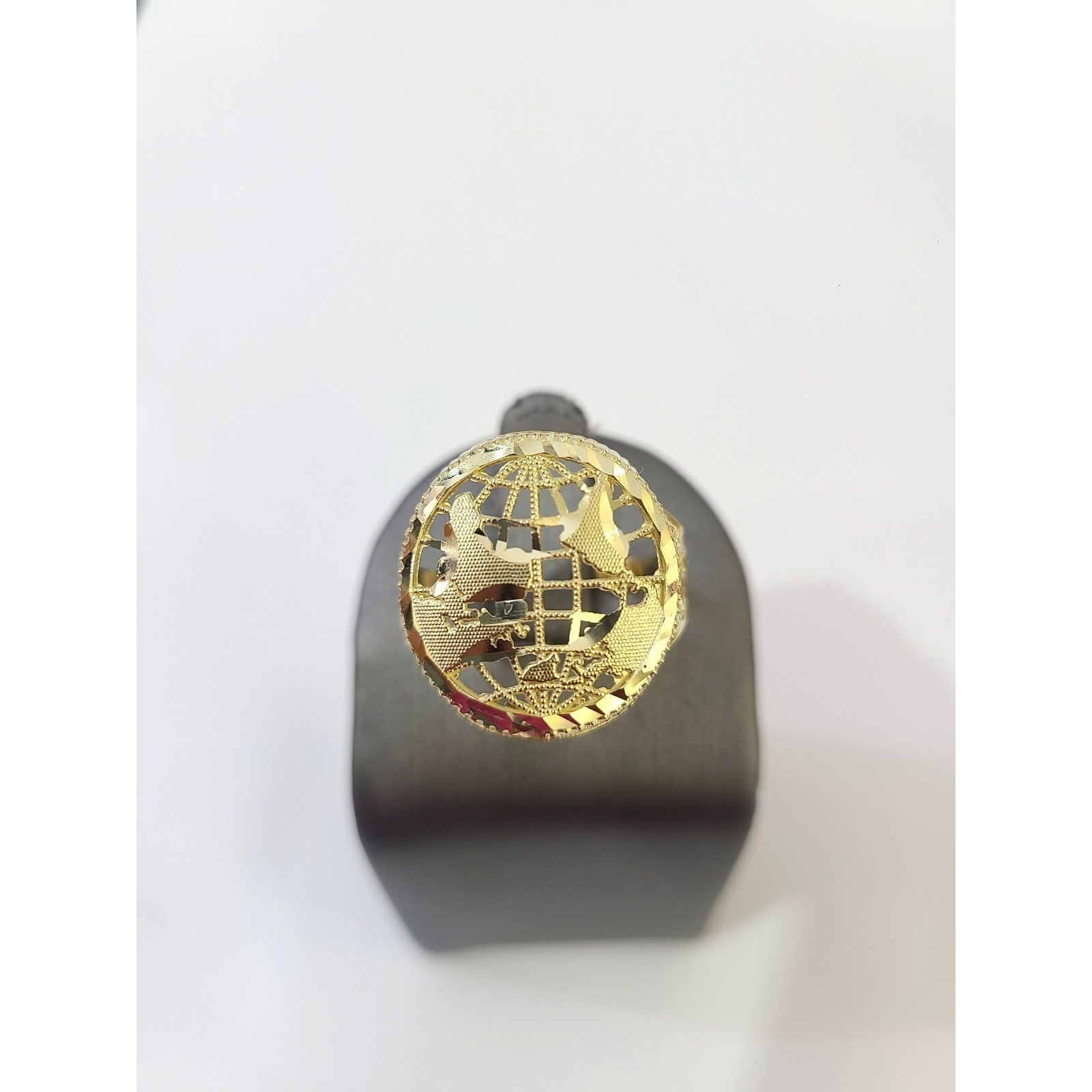 Real 10k Yellow Gold World Map Ring Globe Nugget Pinky Mens Size 8 9 10 11 12