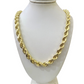 10K Yellow Gold Rope Chain Necklace 8mm 22 Inch REAL 10kt Diamond Cuts Men's