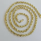 SOLID 10k Yellow Gold Rope Chain 22" Diamond Cut 4mm REAL 10K Necklace Men Women