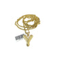 Real Gold 10k Miami Cuban Link 2.5mm Chain Y Initial Charm Necklace Pendant SET