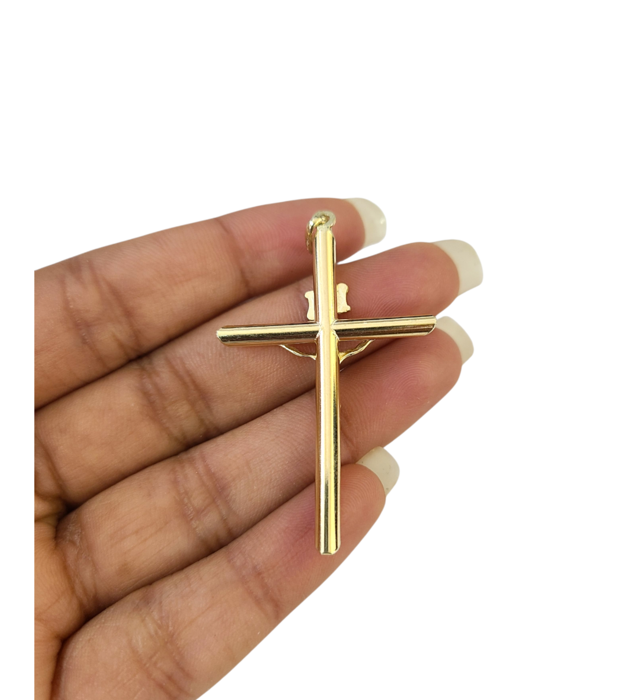 Real 10k Charm Pendant Christ Cross INRI Yellow Gold 10KT 2 inches