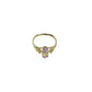 Real 10K Gold Ladies Floral Ring Marquise Cubic Zirconia Stone Ladies Statement
