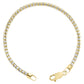 10K Yellow White Gold Two Tone 3mm Diamond Cut Ice Bead Link Bracelet 8 Inches