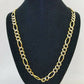 22" Real 14K Yellow Gold Figaro Link Chain 6mm Necklace Diamond Cut Lobster