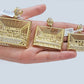 Real 10k Gold Pendant Charm Last Supper Square Jesus 10kt Yellow Gold With Stone