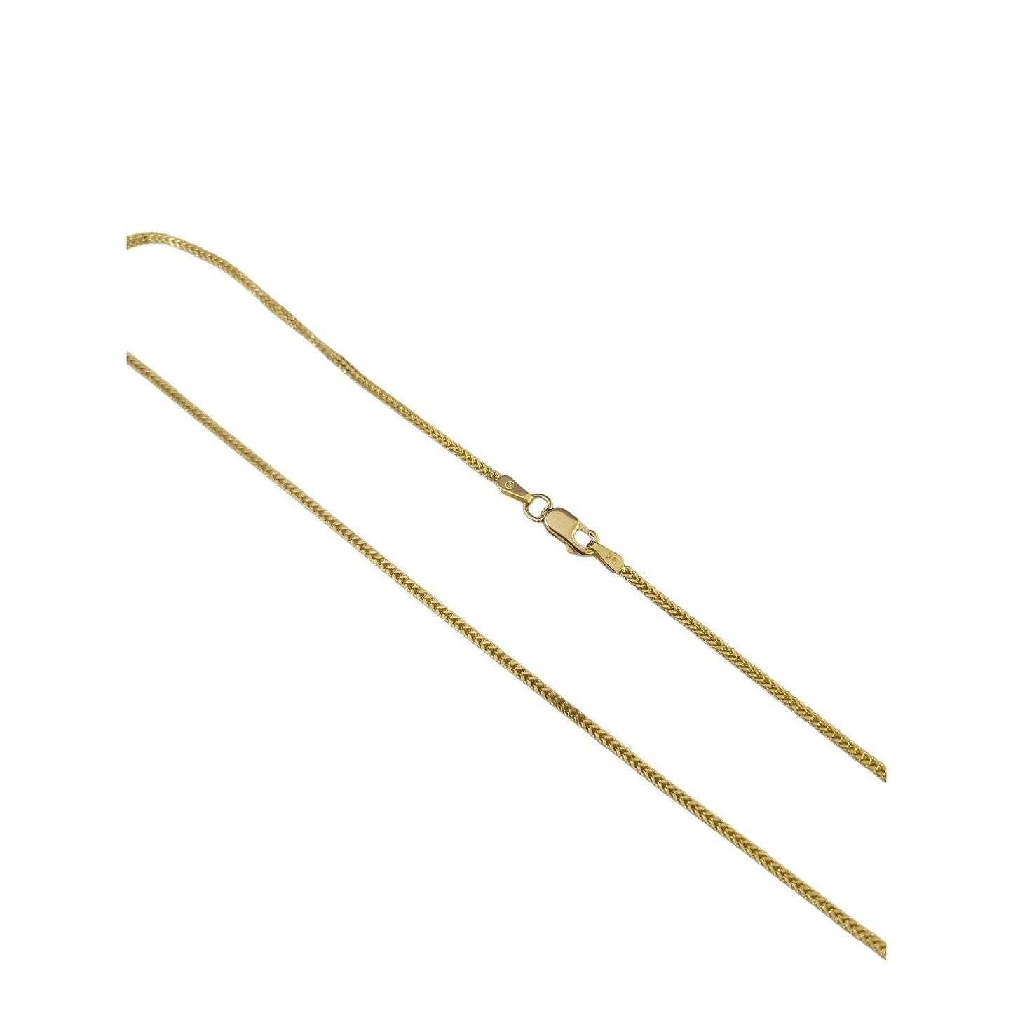 Real 18K Yellow Gold Franco Link Chain Choker Necklace 1mm 18 Inch Women