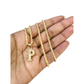 10k 2.5mm Rope Chain P Initial Alphabet Pendant 16"-28" Gold Set Charm Necklace