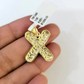 Real 10k Rope Chain X Nugget Initial Charm 3mm 18"-28" Necklace Set Pendant Gold