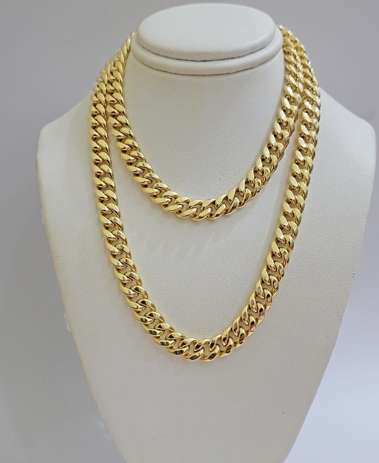 Mens 10k Yellow Gold Chain Neckalce Miami cuban Link 8mm 18" - 30 Inch REAL 10KT