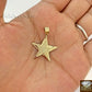 10k Gold Solid Star Sign Charm Pendant Diamond Cut Luck Real 1okt For Chain SALE