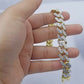 Real 10k Gold Monaco chain`14mm Cuban Link Royal Bracelet Diamond Cut