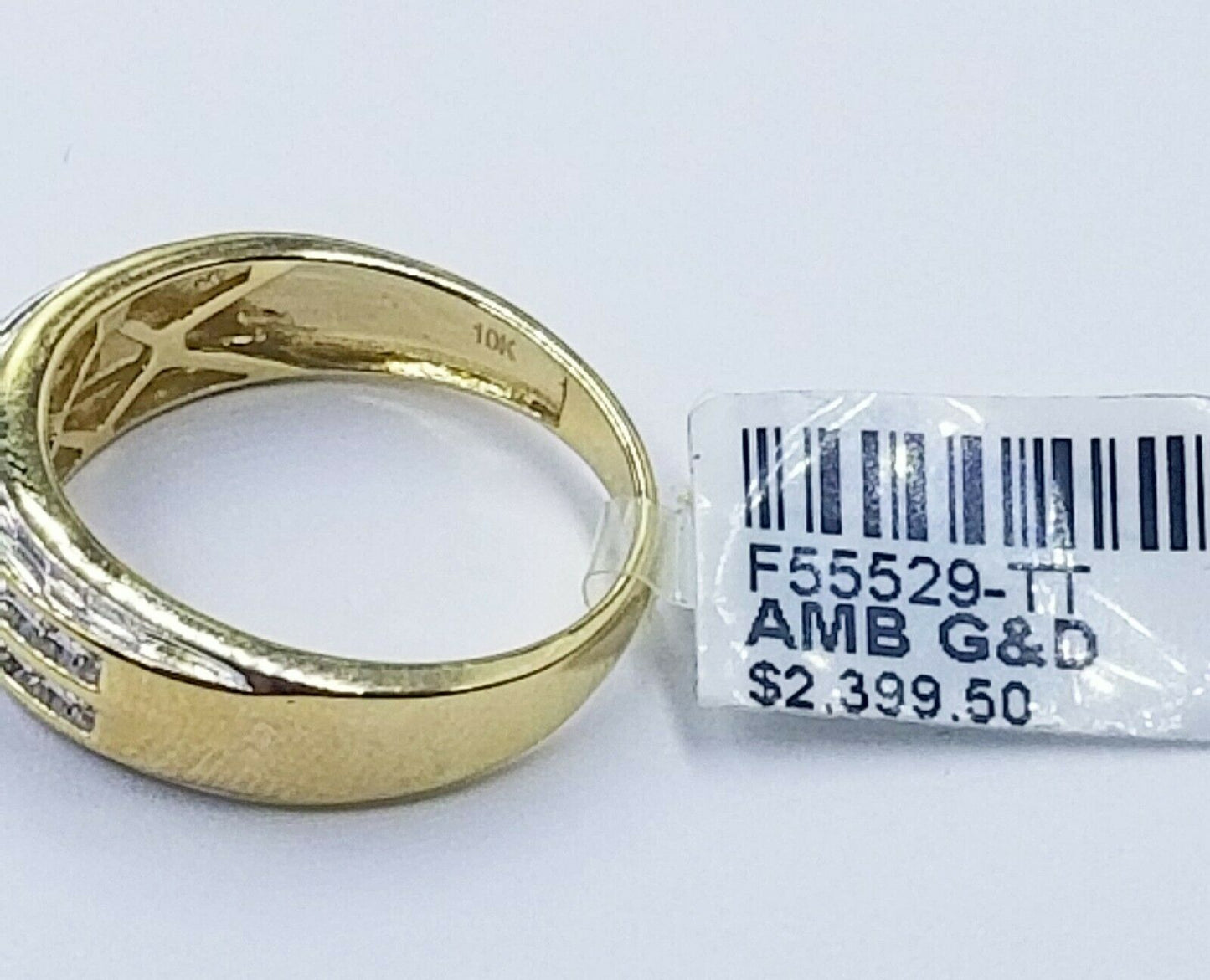 REAL 10k White Yellow Gold Wedding Engagement Band Men 0.24CT Real