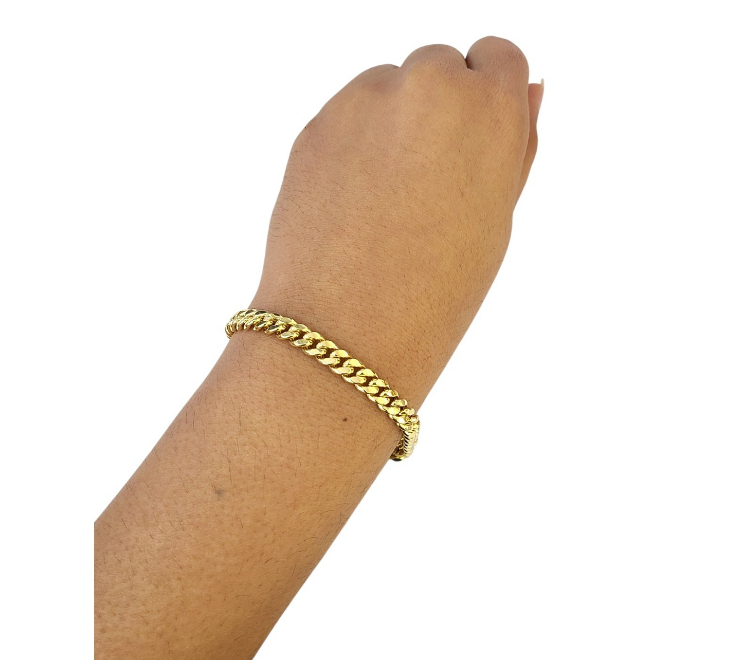 Real 10k Solid Gold Bracelet Miami Cuban Link 7.5 Inch 6mm Mens 10KT Box Lock