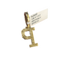 REAL 10k Yellow Gold Palm Chain P Diamond Initial Pendant Charm 3mm SET Necklace